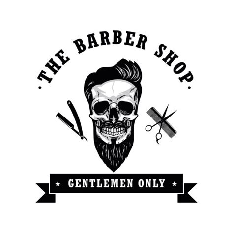 Skulls Barber Shop Logo Royalty Free Vector Image