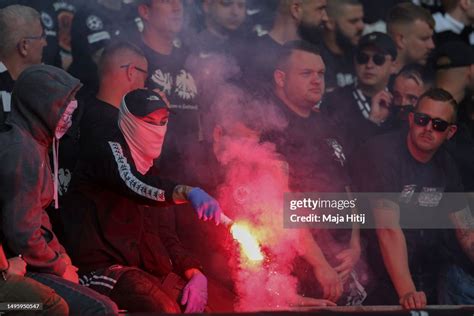 Fans of Eintracht Frankfurt prior to during the DFB Cup final match ...