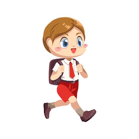 Student School Uniform Vector Art PNG, Lovely Kids Boy Cartoon In ...