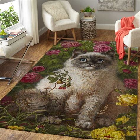 Blue Eyes Kitty Cat Rug Cameow™ Cat Rug Cat Related Ts Kitty