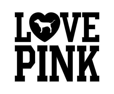 Love Pink Heart Dog Solid Text Vinyl Adhesive Decal Car Decal Window