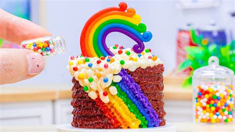 Satisfying Miniature Rainbow Chocolate Cake 🌈 Colorful Miniature