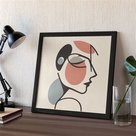 Cuadro Picasso Poster Minimalista Línea Colores Mujer Picasso