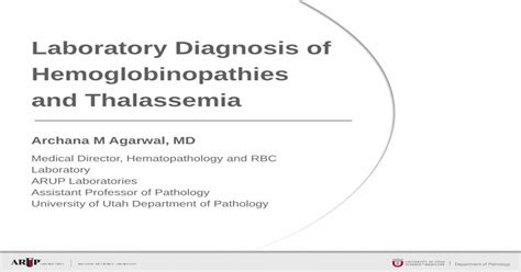 Pdf Laboratory Diagnosis Of Hemoglobinopathies And Thalassemia