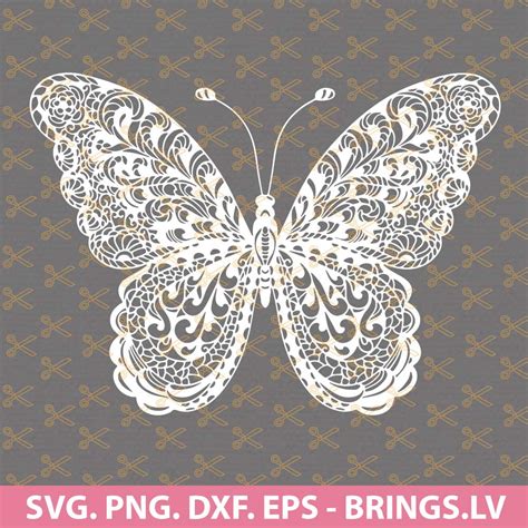 Mandala butterfly SVG File | Butterflies SVG | Zentangle butterfly SVG ...