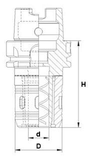 Mandrino Forte Serraggio Attacco DIN 69893 HSK A 63 32 Mm 44463A32FS