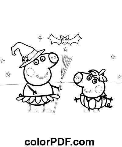 Halloween George And Peppa Pig – Coloring Pages and Books in PDF