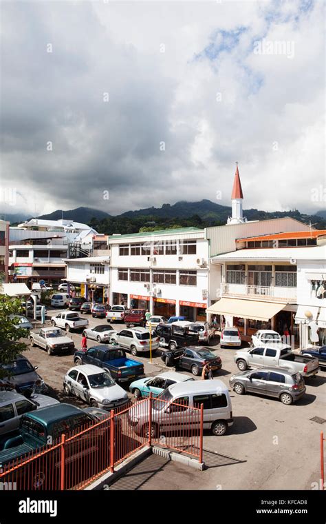 FRENCH POLYNESIA, Tahiti. View of downtown Papeete, Tahiti Stock Photo ...