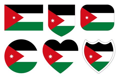 Jordan Flag Set Flag Of Jordan In Design Shape Set 25863217 Png