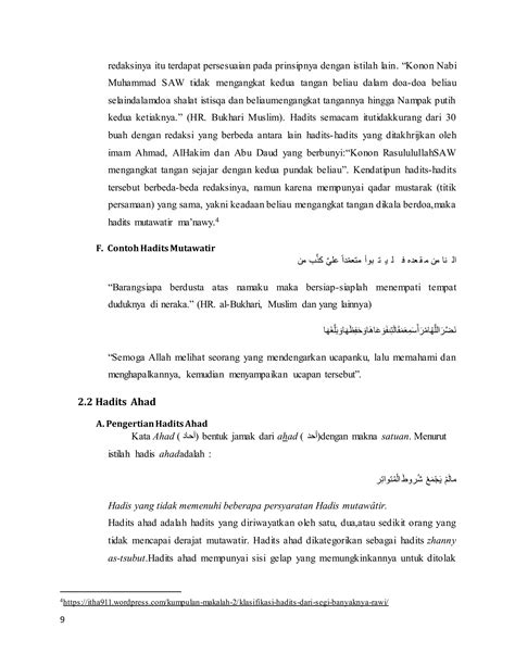 Contoh Hadits Mutawatir 4