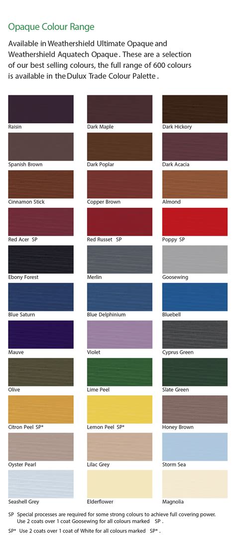 Dulux Weathershield Paint Colour Chart