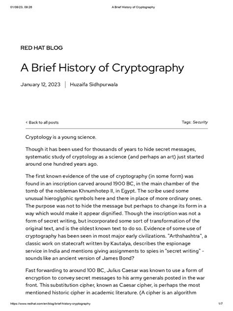 A Brief History of Cryptography | PDF