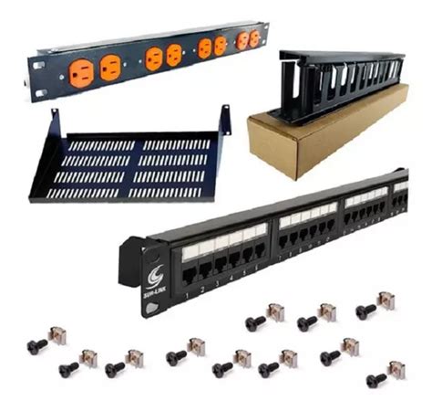 Kit Multitoma Para Rack Pach Panel Cat6 Organizador Bandeja Cuotas