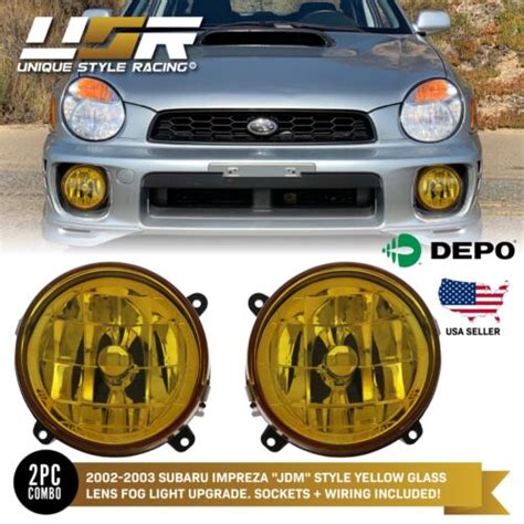 Depo Jdm Yellow Glass Fog Lights Set Fit Subaru Impreza Rs Wrx