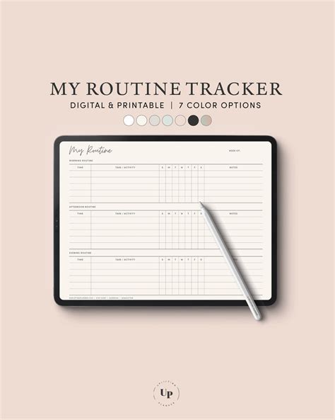 Routine Tracker Goodnotes Template Digital Routine Planner Printable