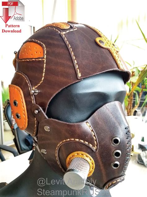 Full Set Pattern Pdf Leather Steampunkdieselpunk Mask Etsy