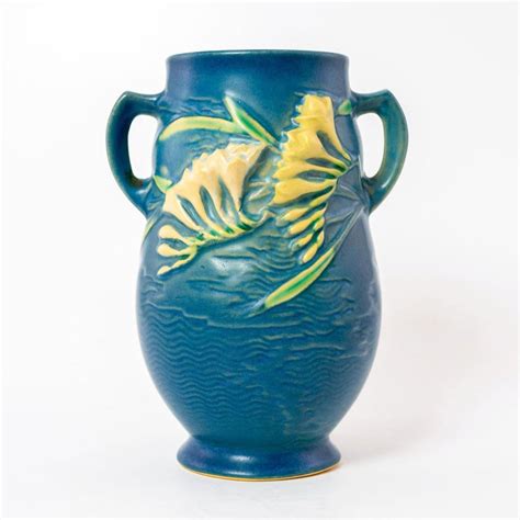 Sold Price Roseville Freesia Double Handled Vase 120 7 August 3