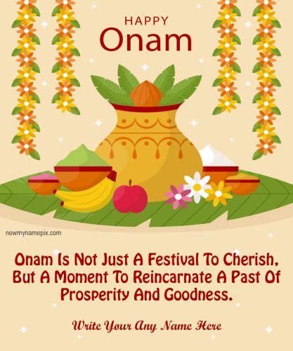 Happy Onam Wishes Greeting Card Edit Custom Name Writing Free