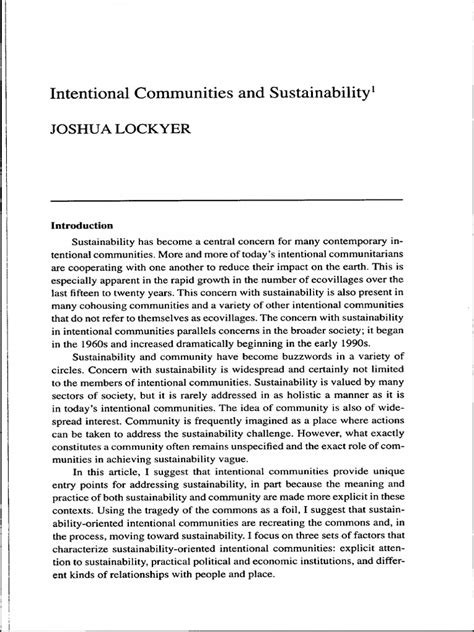 Intentional Communities | PDF | Sustainability | Community