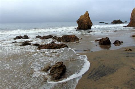 Incoming Waves At A Beach In Malibu Ca Stock Photo - Download Image Now ...