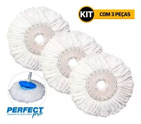 Kit Refil Mop Perfect Original 03 Unidades Parcelamento sem acréscimo