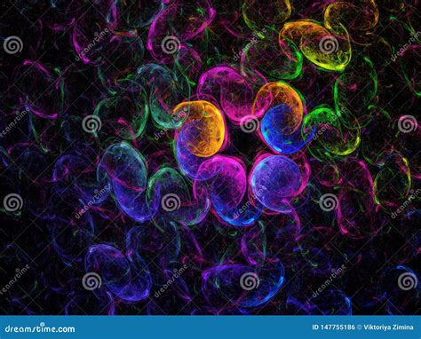 Blue Abstract Fractal Background 3d Rendering Illustration Stock