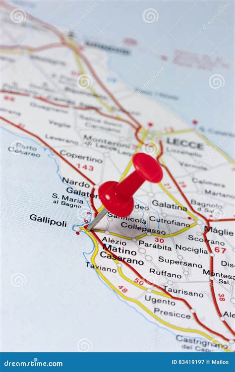 Gallipoli Italy on a Map stock image. Image of cascina - 83419197