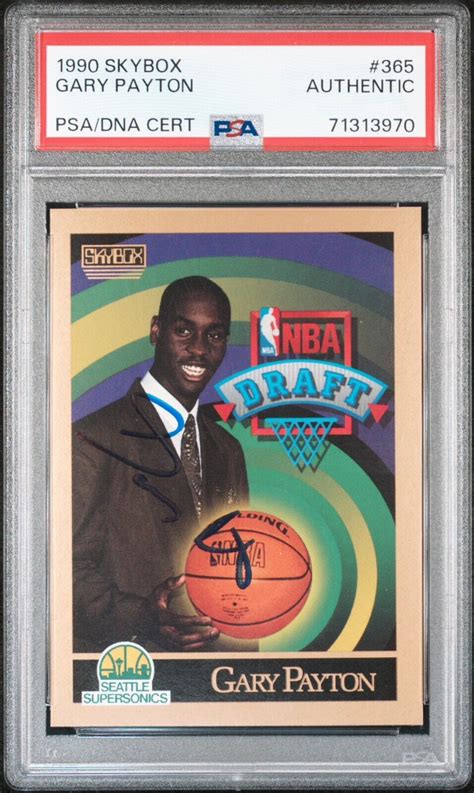 Gary Payton Signed 1990 Skybox Rookie 365 PSA DNA Encapsulated EBay