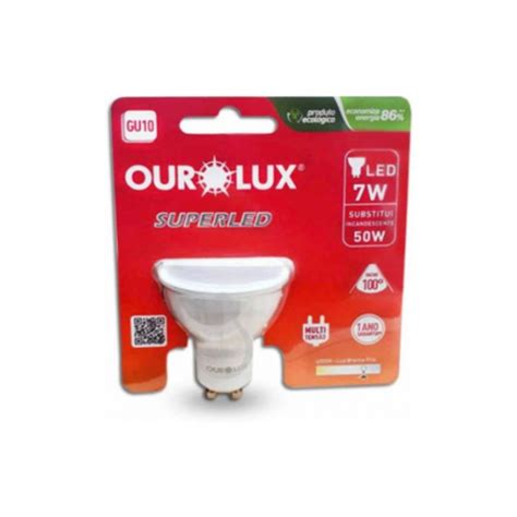 Lâmpada LED OUROLUX GU10 7W Iluminação Focada e Econômica