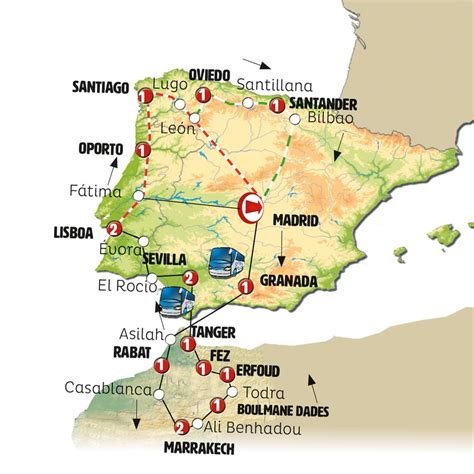 Detailed Marruecos España y Portugal P Ibérica Marruecos