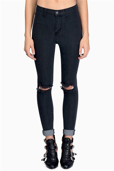 Black Jeans Zipfly Closure Jeans Jeans With Two Back Pockets