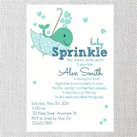 Printable Baby Sprinkle Invitation Baby Boy Second Child