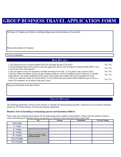 Free 20 Travel Application Samples In Pdf Ms Word