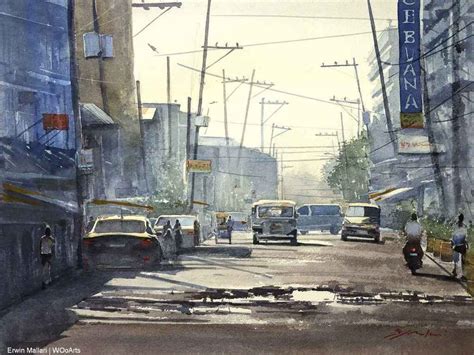 33 Astonishing Watercolor Paintings by Erwin Mallari | Landscape sketch, Watercolor, Landscape art