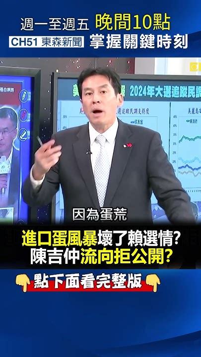 進口蛋 風暴壞了賴選情？陳吉仲 流向拒公開？ Ebcctime Shorts Youtube