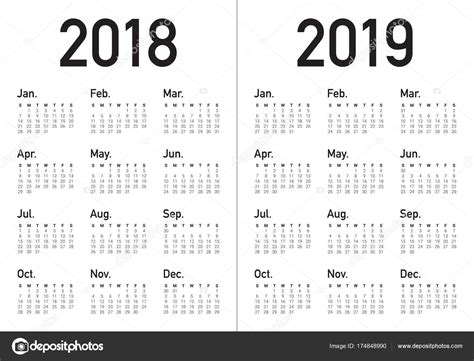 Year 2018 2019 calendar vector Stock Vector Image by ©dolphfynlow ...