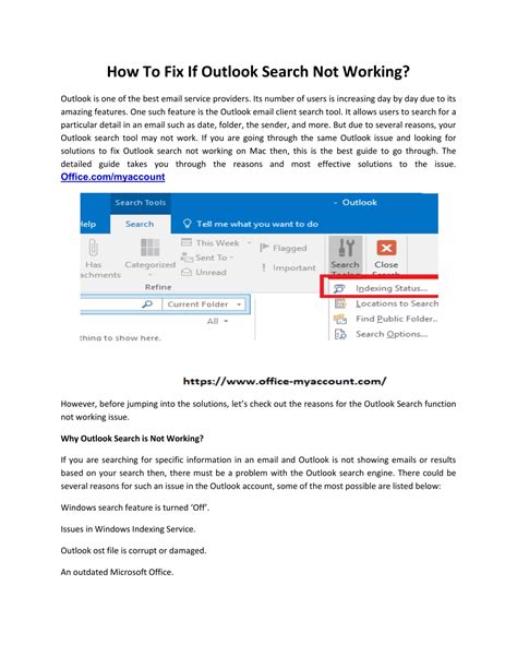 PPT How To Fix If Microsoft Outlook Search Not Working PowerPoint