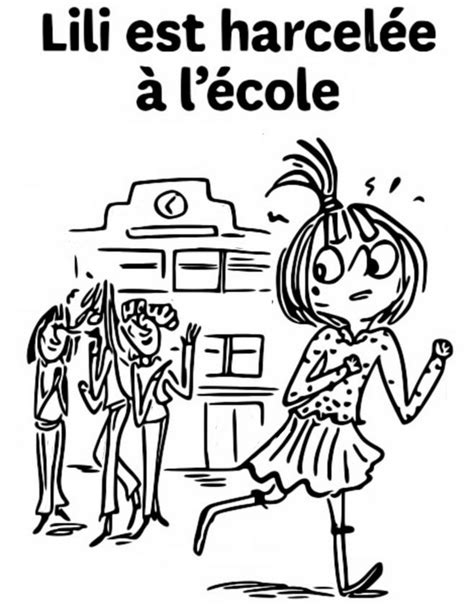 Coloriage Stop Au Harc Lement Scolaire Lili Est Harcel E L Cole