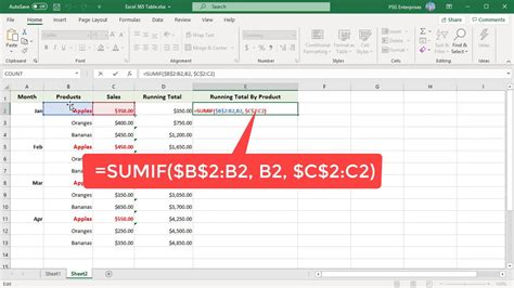 How To Calculate Running Totals Based On Criteria In Excel Office 365 Youtube