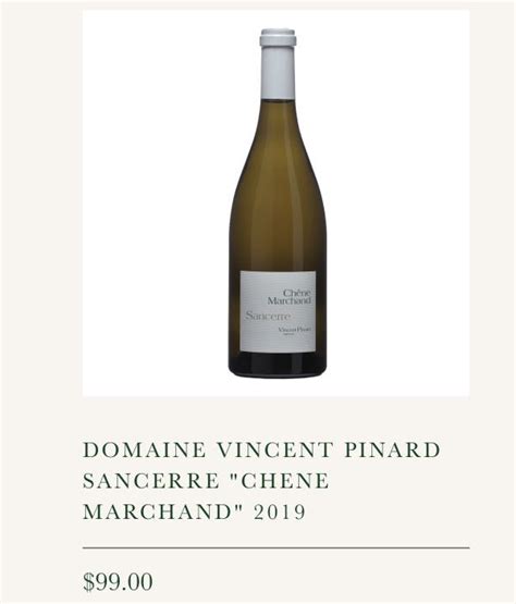 DOMAINE VINCENT PINARD SANCERRE CHENE MARCHAND 2019 Food Drinks