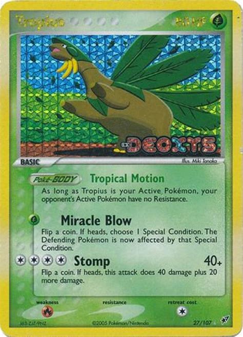 Tropius Rare Reverse Holo Ex Deoxys Reverse Holo Etsy