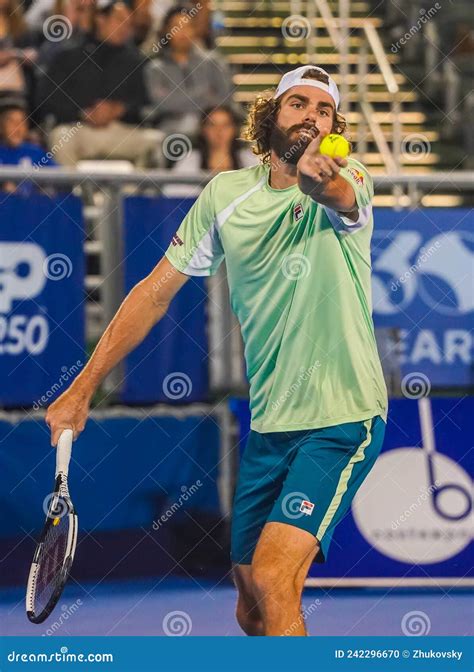 Professional Tennis Player Reilly Opelka Of United States In Action