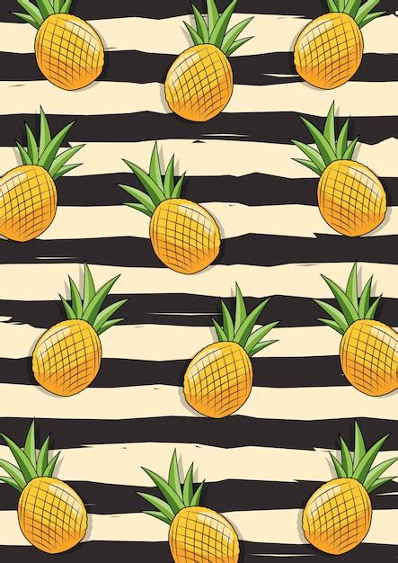 Premium Vector Pineapple Fruit Pattern Vector Illustration