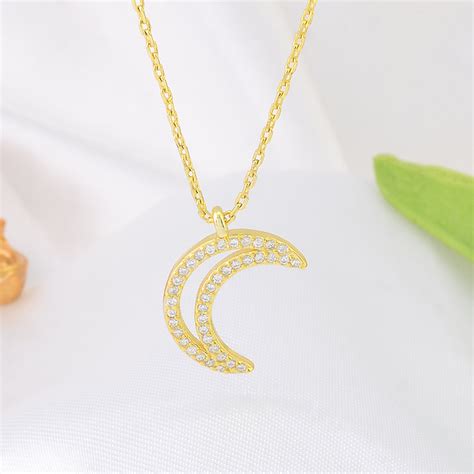 2023 Jewelry Women Fashion Moon Pendant Necklace 925 Sterling Silver