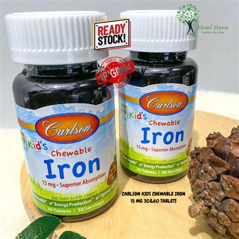 Jual [READY STOCK] CARLSON KIDS CHEWABLE IRON 15 MG 30&60 TABLETS ...
