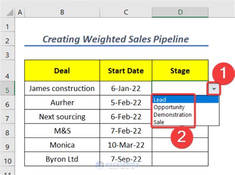 How To Create A Weighted Sales Pipeline In Excel