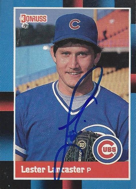 Les Lancaster Chicago Cubs Donruss Signed Card Ebay