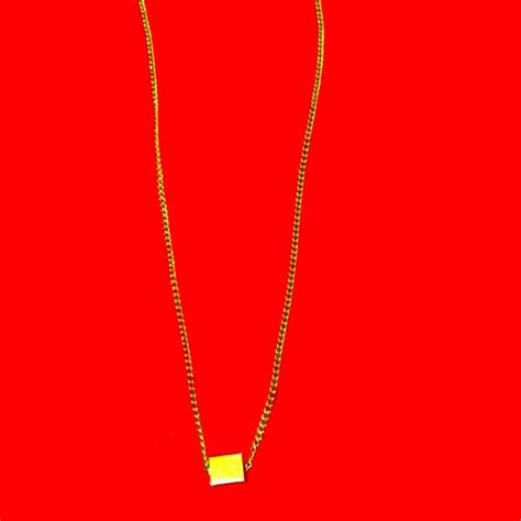 Vintage Avon Gold Box Necklace Gem