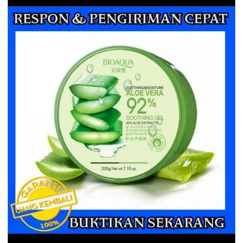 Jual Bioakua Aloe Vera 92 Soothing N Moisture Gel Lidah Buaya Original