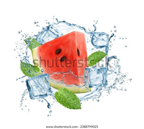 Watermelon Slice Liquid Water Splash Clean Stock Vector Royalty Free